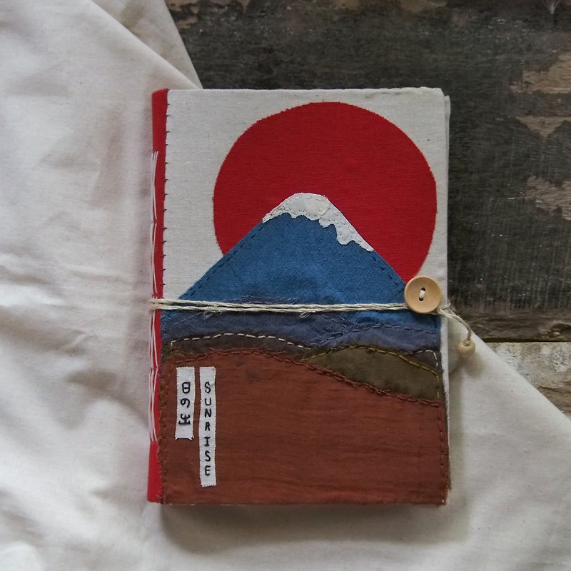 Sunrise notebook handmadenotebook diaryhandmade  筆記本 - Notebooks & Journals - Cotton & Hemp Red