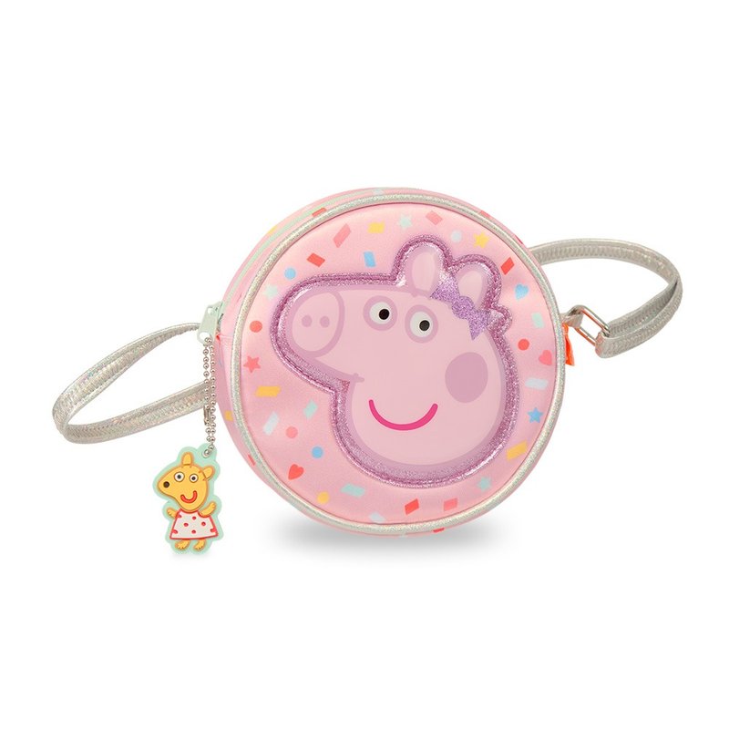 粉紅豬小妹聯名款 可愛圓形斜背包-佩佩豬 | Fun Time - 側背包/斜背包 - 其他材質 粉紅色