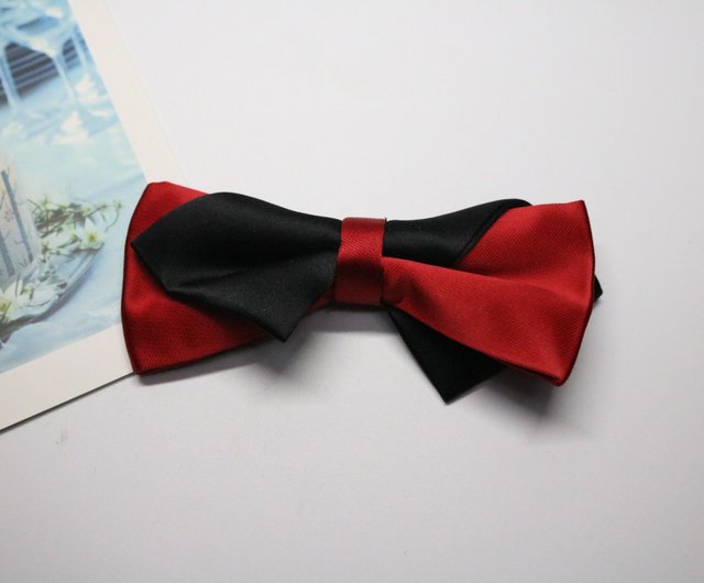 Devil color bow tie / red and black silk bow tie - Shop cutelittletie Bow  Ties & Ascots - Pinkoi