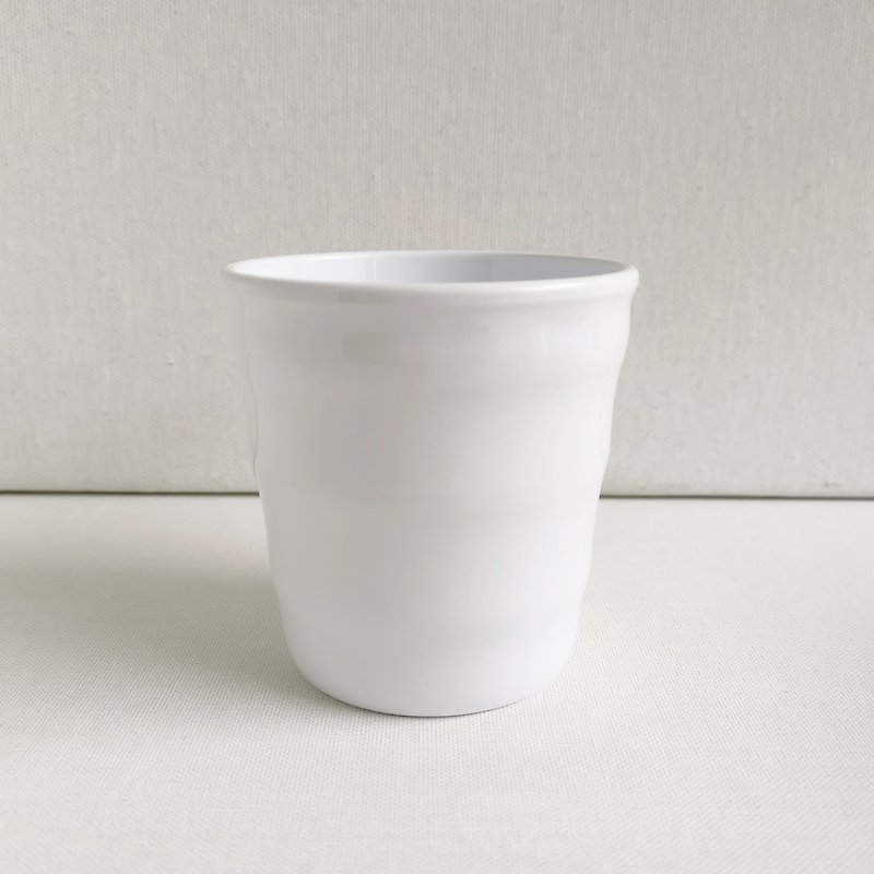 PGT波紋雪峰白茶湯杯6入裝 - 杯子 - 環保材質 白色