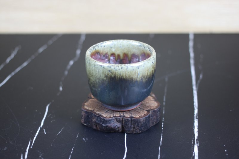 【我愛媽媽】柴燒 天目釉 手拉坏杯 鶯歌陶藝名家葉敏祥手作 - 茶壺/茶杯/茶具 - 陶 