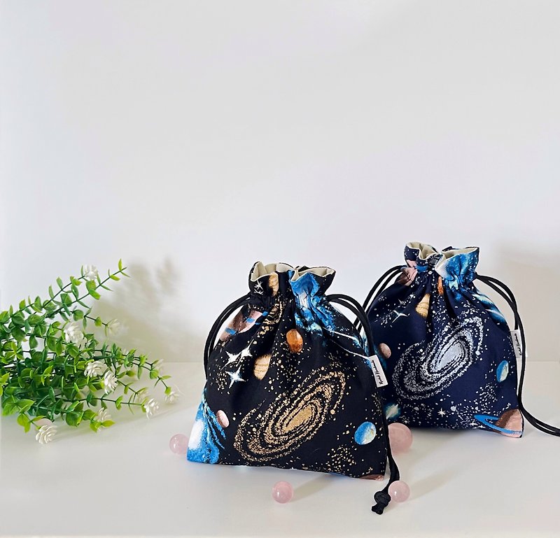 [The Milky Way Glitters Every Year] Starry sky bunch pocket/storage pouch - Drawstring Bags - Cotton & Hemp 