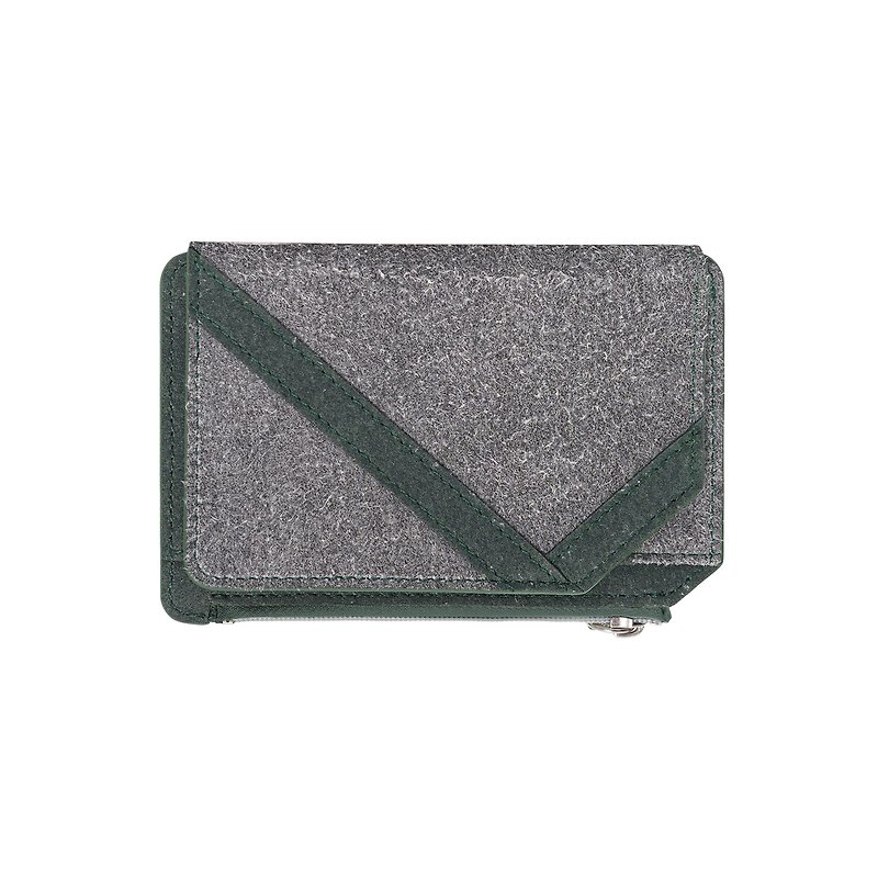 【Camouflage】V card wallet green - Wallets - Other Man-Made Fibers Gray