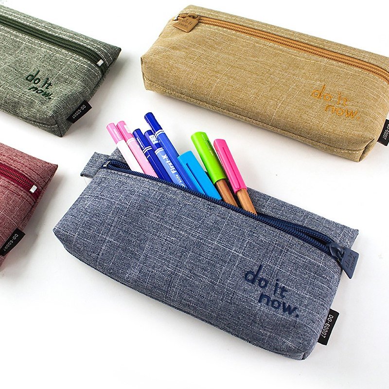 Long flat pencil case / student stationery / snow cloth pen case -do it now. - กล่องดินสอ/ถุงดินสอ - วัสดุอื่นๆ 