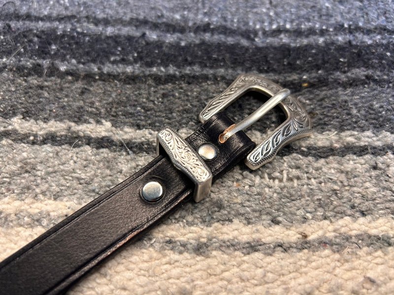 【山雨製作】三件式窄版西部皮帶 - 皮帶/腰帶 - 真皮 