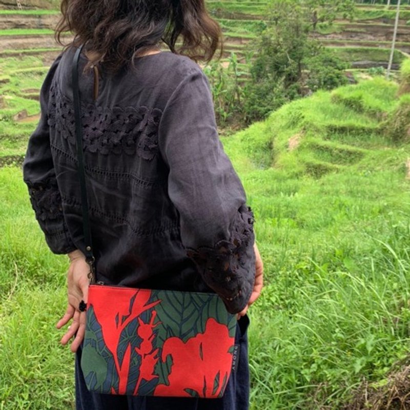 ミニショルダー　カンナ　希望_レッド - 側背包/斜背包 - 棉．麻 