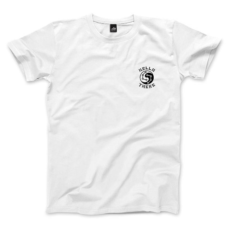 Taiji dolphin - White - Unisex T-Shirt - เสื้อยืดผู้ชาย - ผ้าฝ้าย/ผ้าลินิน ขาว