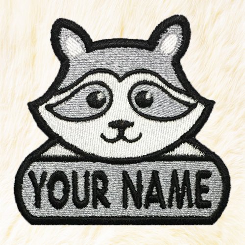 24PlanetsStudio Raccoon Personalized Iron on Patch Your Name Your Text Buy 3 Get 1 Free