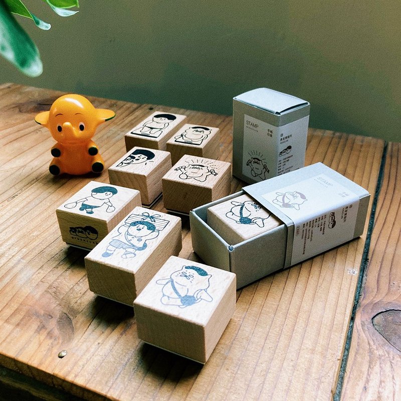 A total of 7 types of hand account rubber stamp wood stamps - ตราปั๊ม/สแตมป์/หมึก - ไม้ 