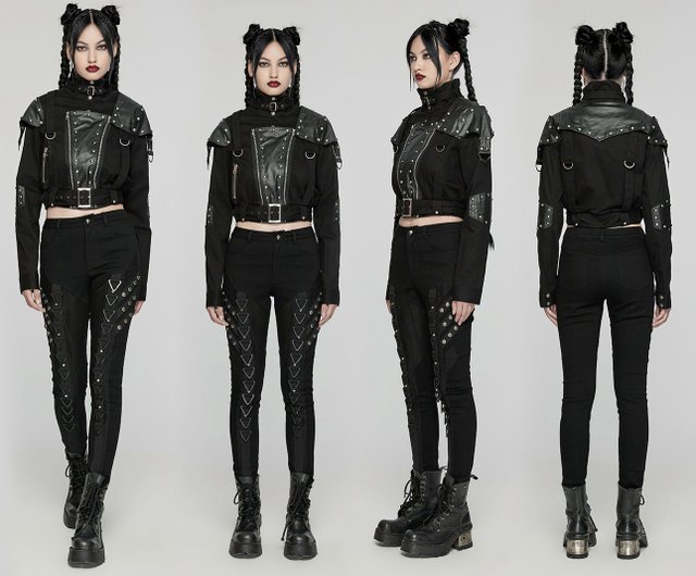 パンク ワイルド ハンティング ミリタリー ショート ジャケット
