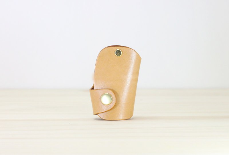 Car Folding Remote Key Case - Keychains - Genuine Leather Gold