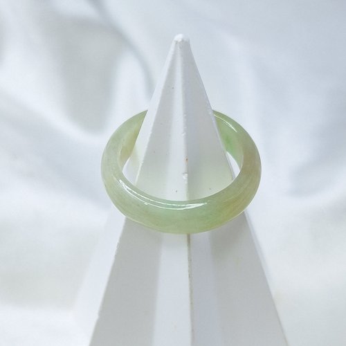 緣圓翡翠 黃加綠戒指 玉戒 國際圍14 內徑18.2 | 天然緬甸玉A貨翡翠