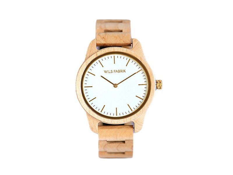 WILS FABRIK - Vegan - Maple Wood Watch - นาฬิกาผู้ชาย - ไม้ สีกากี