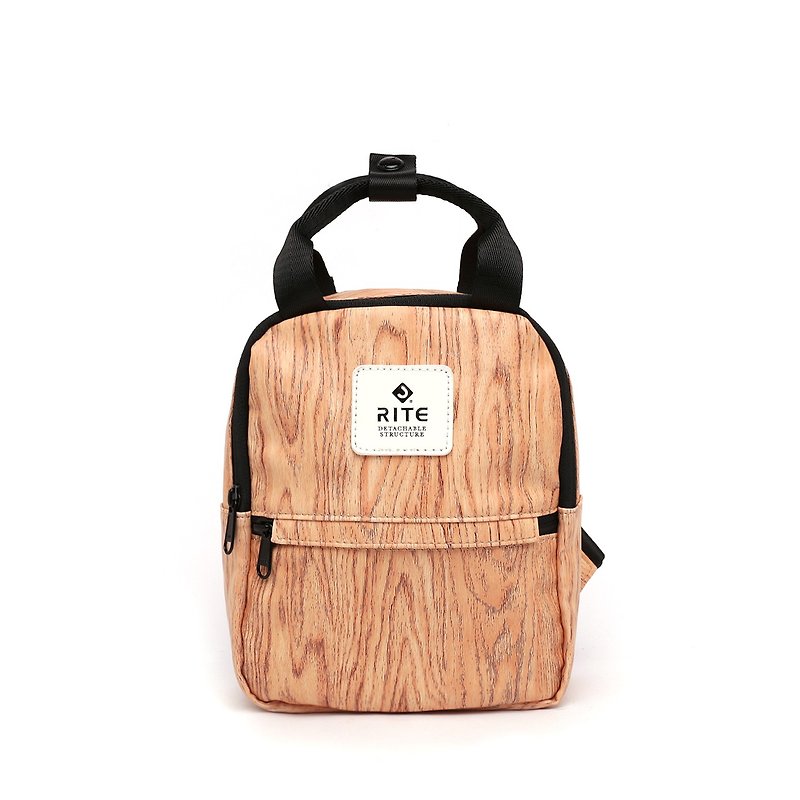 [RITE] Le Tour Series - Dual-use Mini Backpack - Light Wood - กระเป๋าเป้สะพายหลัง - วัสดุกันนำ้ สีนำ้ตาล
