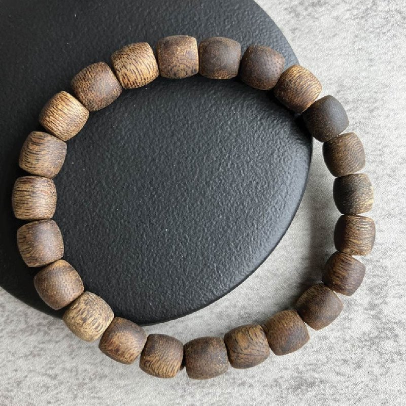 [Drum Beads Heavy Oil Model] Natural King Chess Nan Agarwood Single Circle Bracelet 7-10mm - Bracelets - Wood 