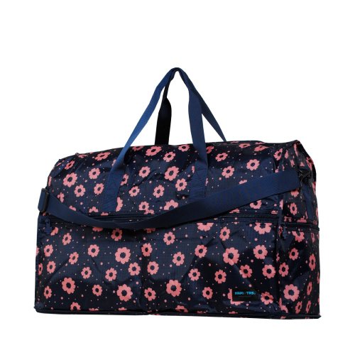 HAPI+TAS 臺灣總代理 【HAPI+TAS】日本原廠授權 摺疊旅行袋 (大)- 摩登花朵深藍