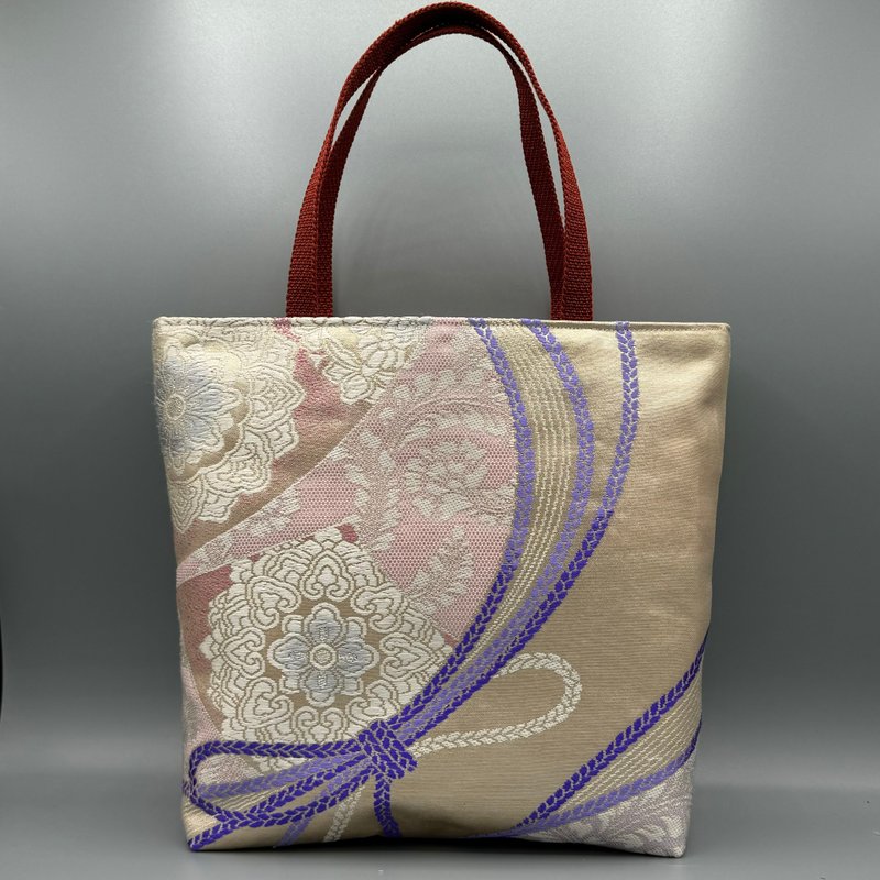 Kimono Obijime Remake Tote bag - Handbags & Totes - Silk Gold