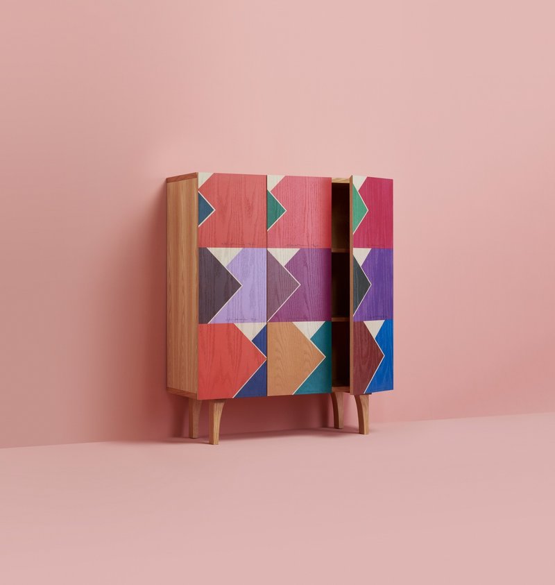 Leap forward geometric color bookcase - เฟอร์นิเจอร์อื่น ๆ - ไม้ 