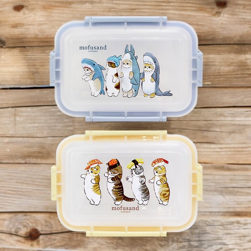 Mofusand fresh buckle rectangular crisper lunch box picnic box 900ML - กล่องข้าว - พลาสติก หลากหลายสี