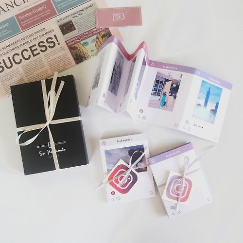 SW Taiwan 現貨 / IG Instagram 造型摺疊小冊－套裝禮盒組 / 生日 手工卡片