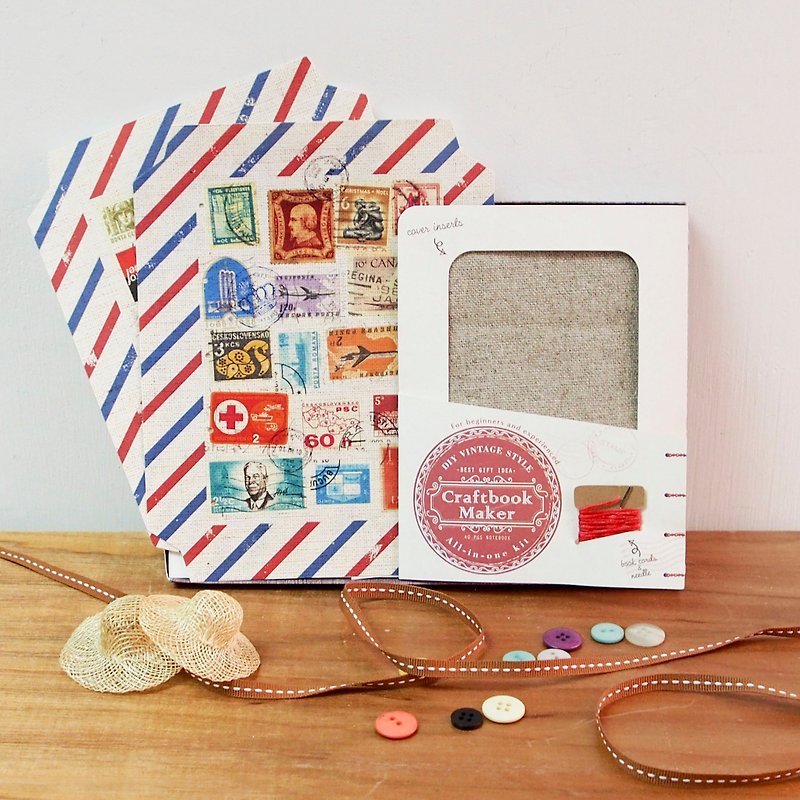 Multi Stamps And Post Chop Pattern Craftbook Maker (Bind Your Own Notebook Kit) - งานไม้/ไม้ไผ่/ตัดกระดาษ - กระดาษ 