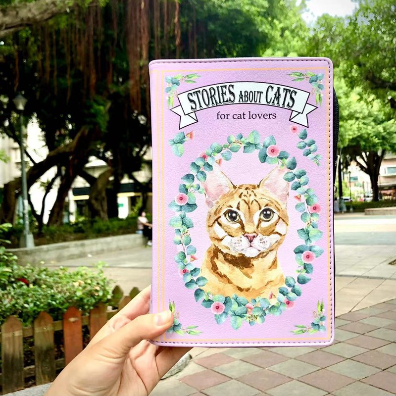 Stories About Cats 書本造型貓咪童趣肩背包 - 酷樂村 - 側背包/斜背包 - 人造皮革 紫色