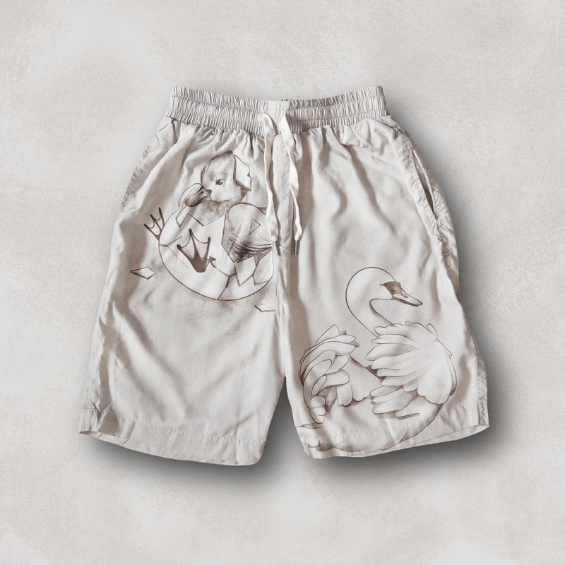 The Ugly Duckling Shorts Selv - 中性長褲/短褲 - 棉．麻 白色