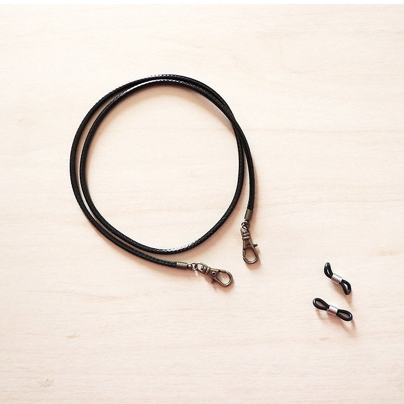 Straightforward minimalism丨Glasses rope mask lanyard necklace multi-purpose fashion accessories - black - Glasses & Frames - Other Materials Black