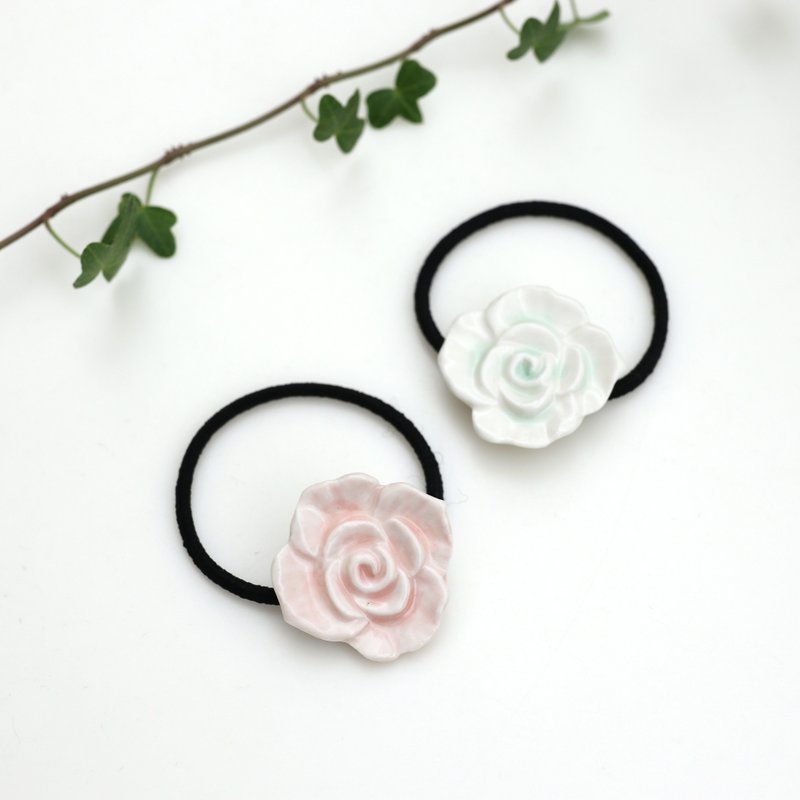 Rose hair tie - 髮圈/髮夾 - 瓷 粉紅色