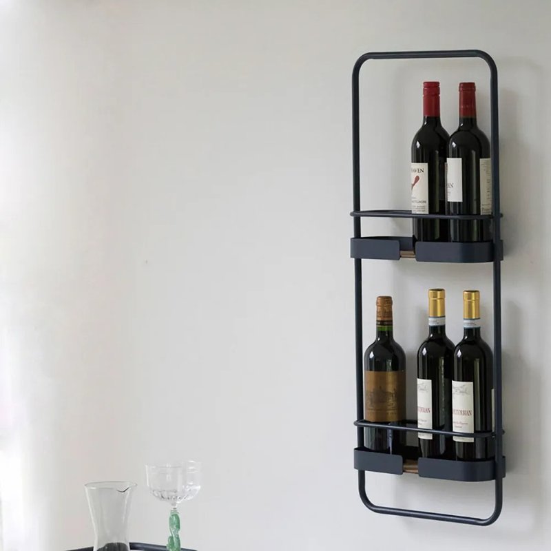 Design Bite Locking Wall Wine Rack (2 Colors Available) - ชั้นวาง/ตะกร้า - โลหะ หลากหลายสี