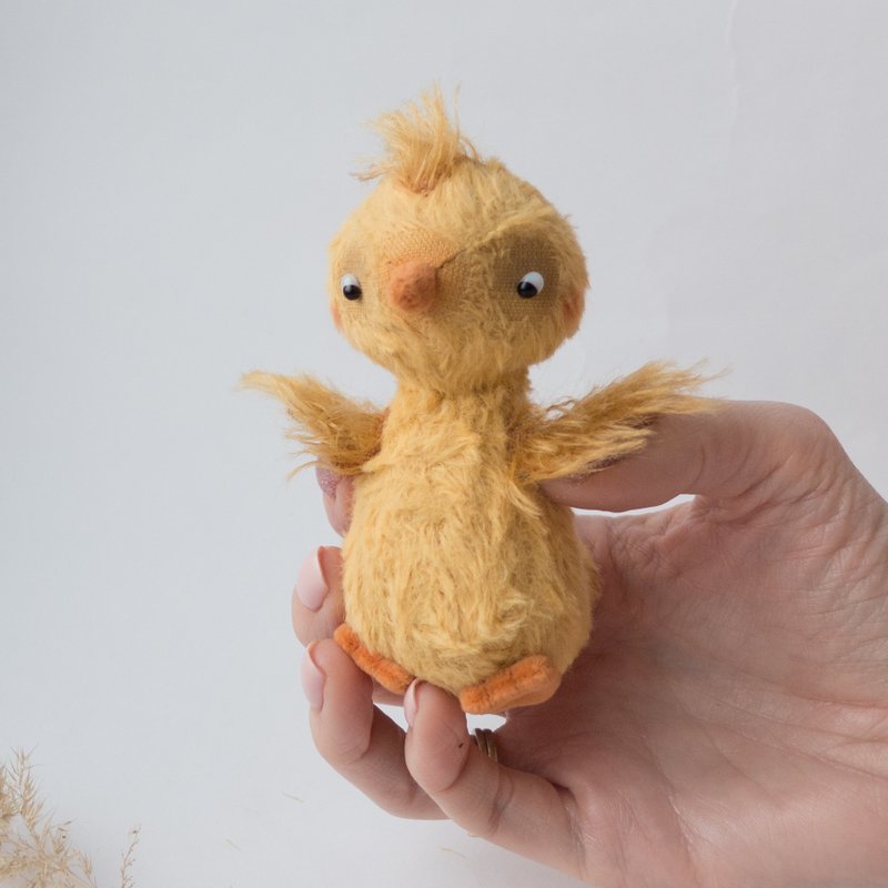 Teddy Chicken Doll - Easter Creation — 10cm - Stuffed Dolls & Figurines - Other Materials Yellow