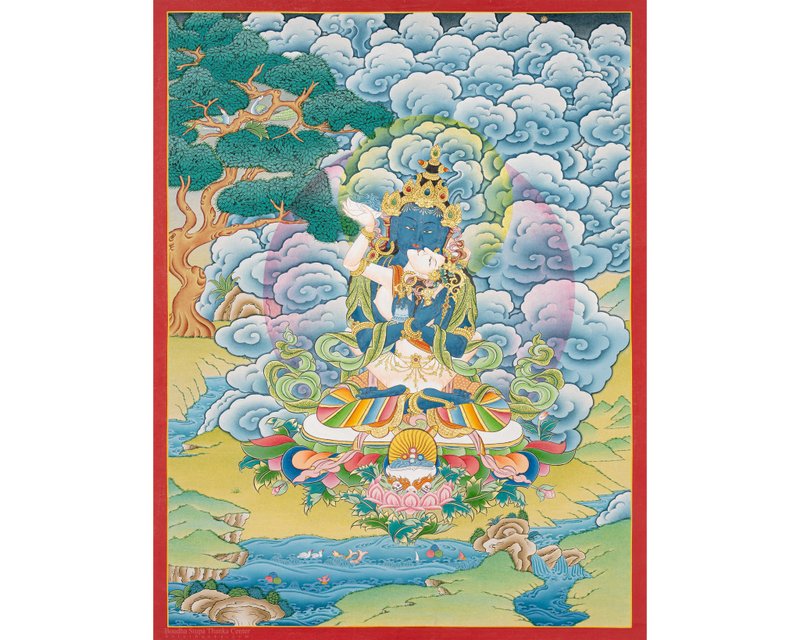 神聖的金剛持畫像  引導神聖力量與智慧 - 壁貼/牆壁裝飾 - 其他材質 多色