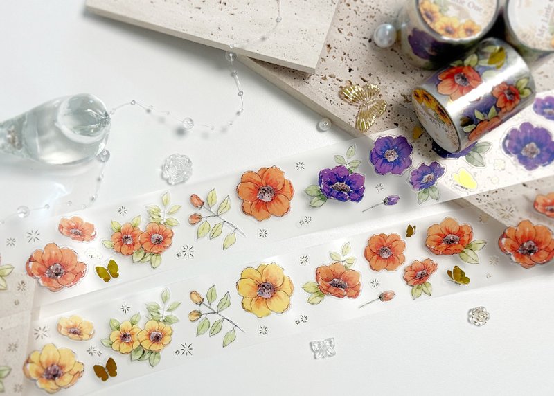 My Little One Flower PET Tape - 貼紙 - 其他材質 