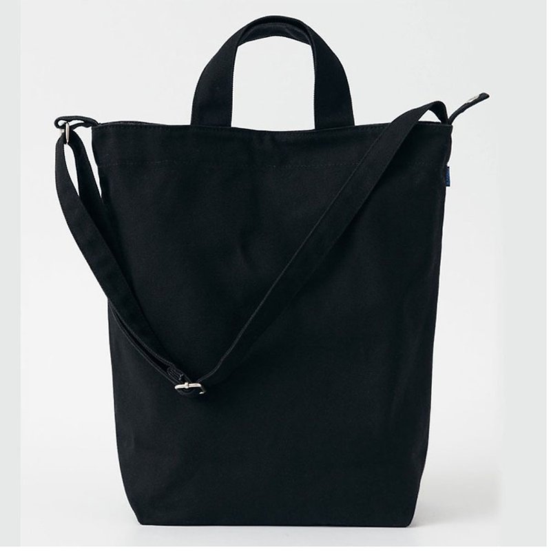 [Hot sale replenishment] BAGGU three-purpose canvas shoulder bag - black - กระเป๋าแมสเซนเจอร์ - ผ้าฝ้าย/ผ้าลินิน สีดำ