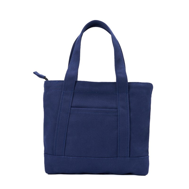 Pure color simple all-match canvas denim blue small handbag leisure - Handbags & Totes - Cotton & Hemp Blue