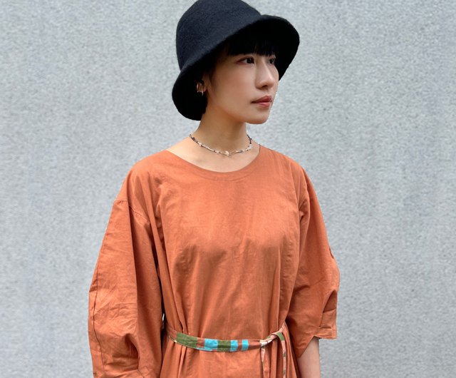 Orange Wool Felt Cloche Hat - Woollyfelt