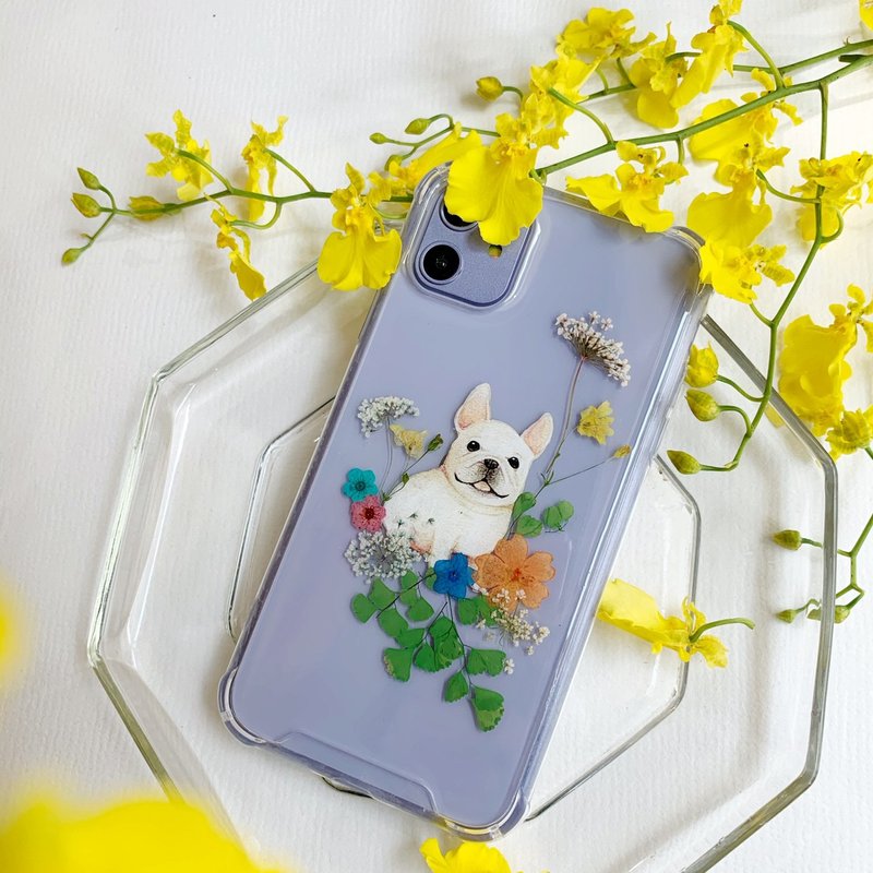 動物系列 法鬥與花 乾燥花 手機殼 iPhone SE2  三星S20 - 手機殼/手機套 - 塑膠 多色