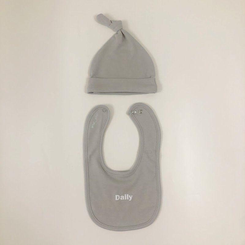Personalized Newborn Hat + Baby Bib Set - Bibs - Cotton & Hemp Multicolor