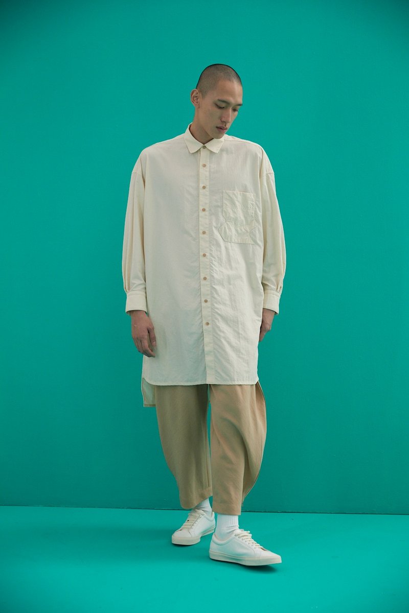 脇邊波浪繭型褲 - 男長褲/休閒褲 - 其他人造纖維 黑色