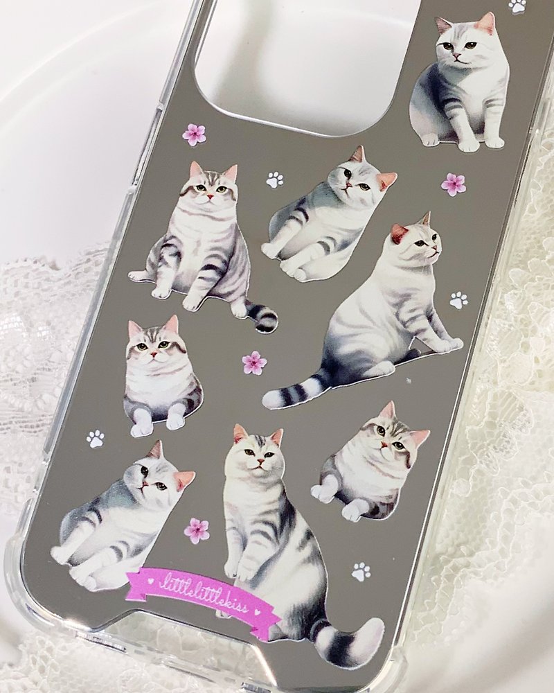 携帯電話ケース【I LOVE Cat Baby】猫 - スマホケース - シリコン ホワイト