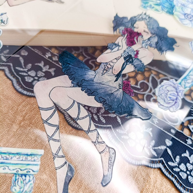 WF671 花紗少女Flower Yarn Girl 花系少女 / 紙膠帶 Masking Tap - 紙膠帶/和紙/PET - 塑膠 多色
