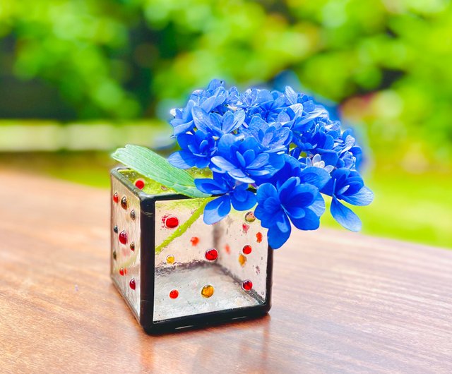 ステンドグラス底面ミラー花BOX 無くせ ステンドグラス底面ミラー花BOX 無くせ