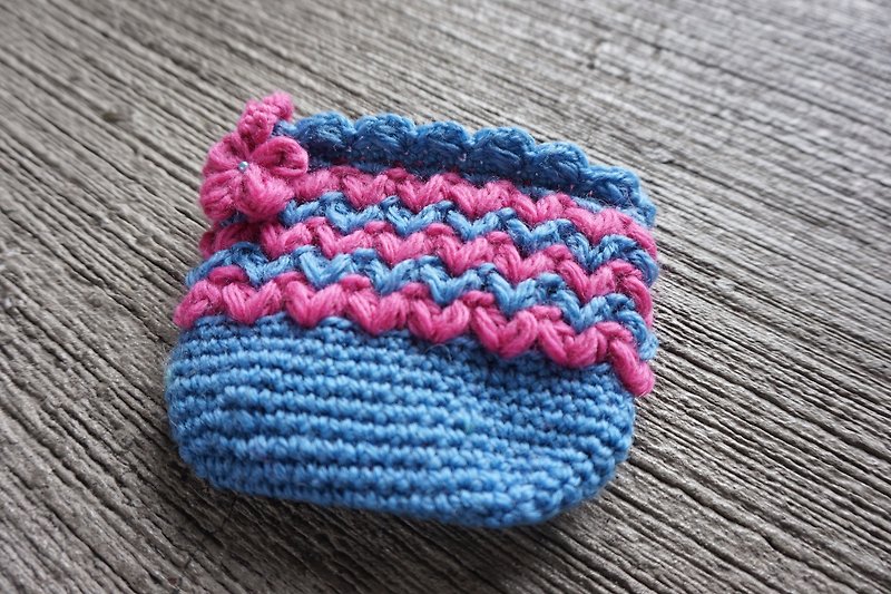 Handmade Crochet Yarn Purse - กระเป๋าใส่เหรียญ - เส้นใยสังเคราะห์ สีแดง