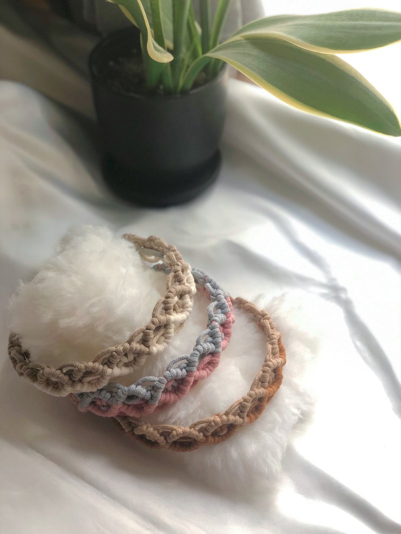 macrame headband - Hair Accessories - Cotton & Hemp White