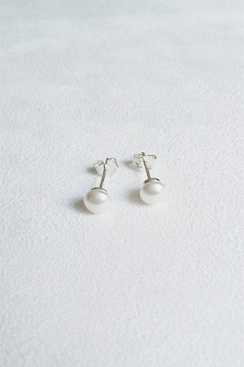 Pearl Earrings Sterling Silver - ต่างหู - เงินแท้ ขาว
