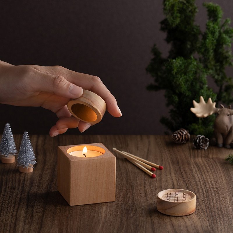 Sun Shadow Wood - Diffuse Wooden Holder/Candle Holder/Essential Oil Holder Between Day and Night - Fragrances - Wood 