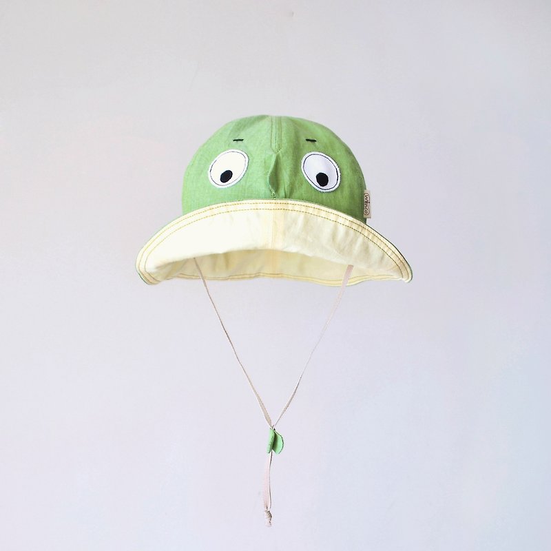 [Hide hat-grass green] light wash cotton children's visor - หมวกเด็ก - ผ้าฝ้าย/ผ้าลินิน สีเขียว