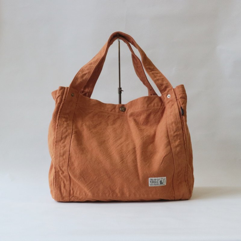 ショルダートート【2025秋冬限定カラー・レンガ】(VC-25) - 側背包/斜背包 - 棉．麻 咖啡色