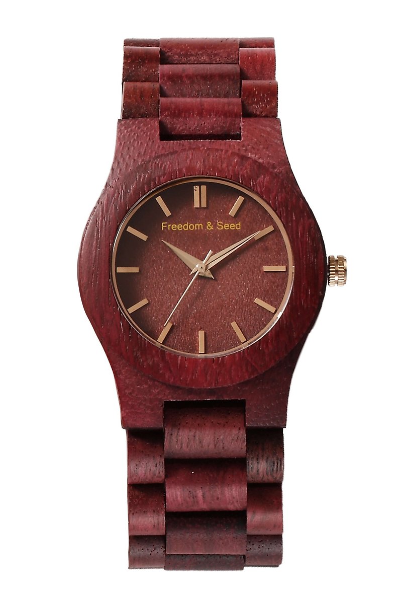 【フリーダム＆シード]日本の木材は時計：芸術シリーズ40mm─Purpleheartパープルハートの木のモデルを - 腕時計 - 木製 パープル