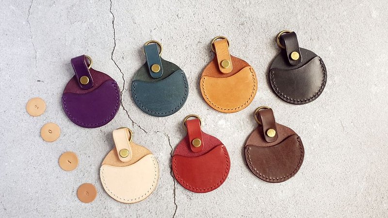 YF32_Handmade Wenchuang~Leather GOGORO key leather case, key ring, key hook, key - Keychains - Genuine Leather Multicolor
